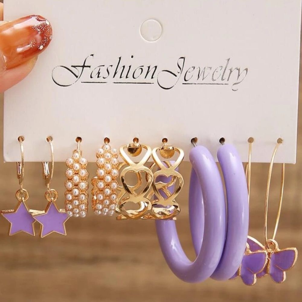 3for$20 HUGE DEAL 5pairs Heart & Star Decor Earrings